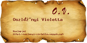 Oszlányi Violetta névjegykártya